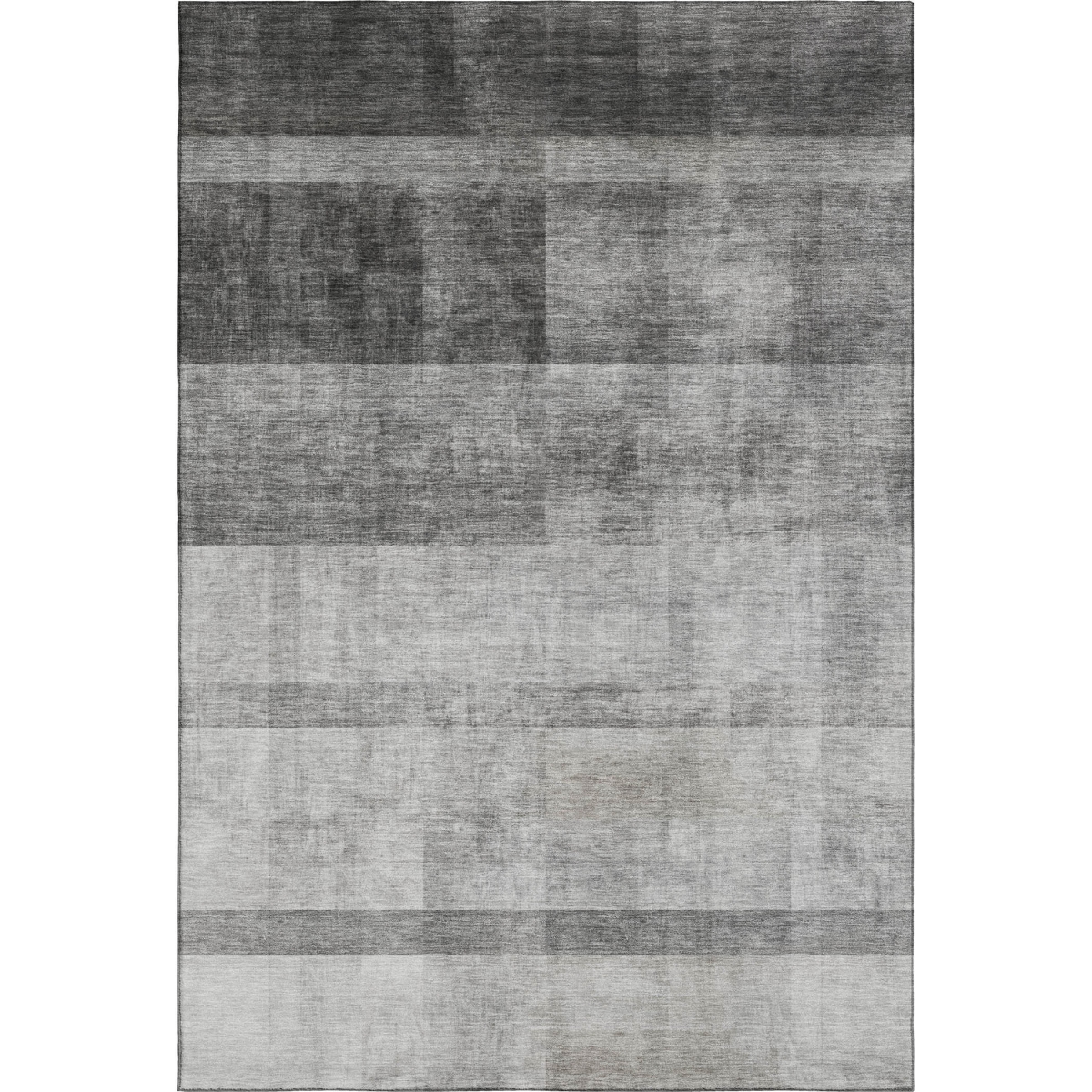 649628 8 x 10 ft. Gray & Ivory Abstract Transitional Washable Machine Made Rectangle Area Rug with UV Protection