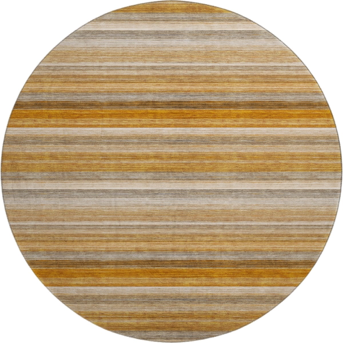 648049 8 ft. Rust Gray & Ivory Striped Washable Round Area Rug with UV Protection