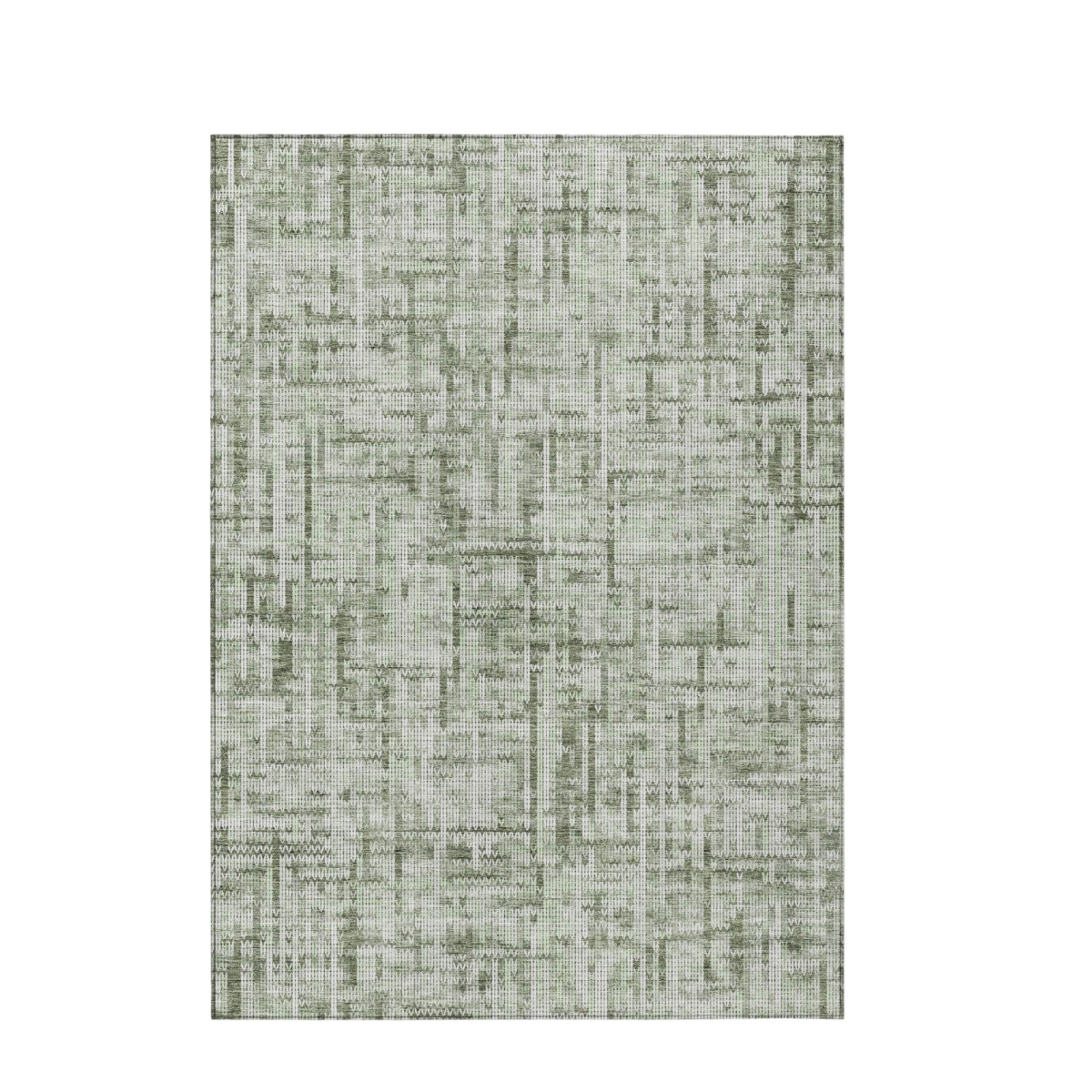 636563 3 x 5 ft. Green & Ivory Striped Washable Transitional Indoor & Outdoor Rectangle Area Rug