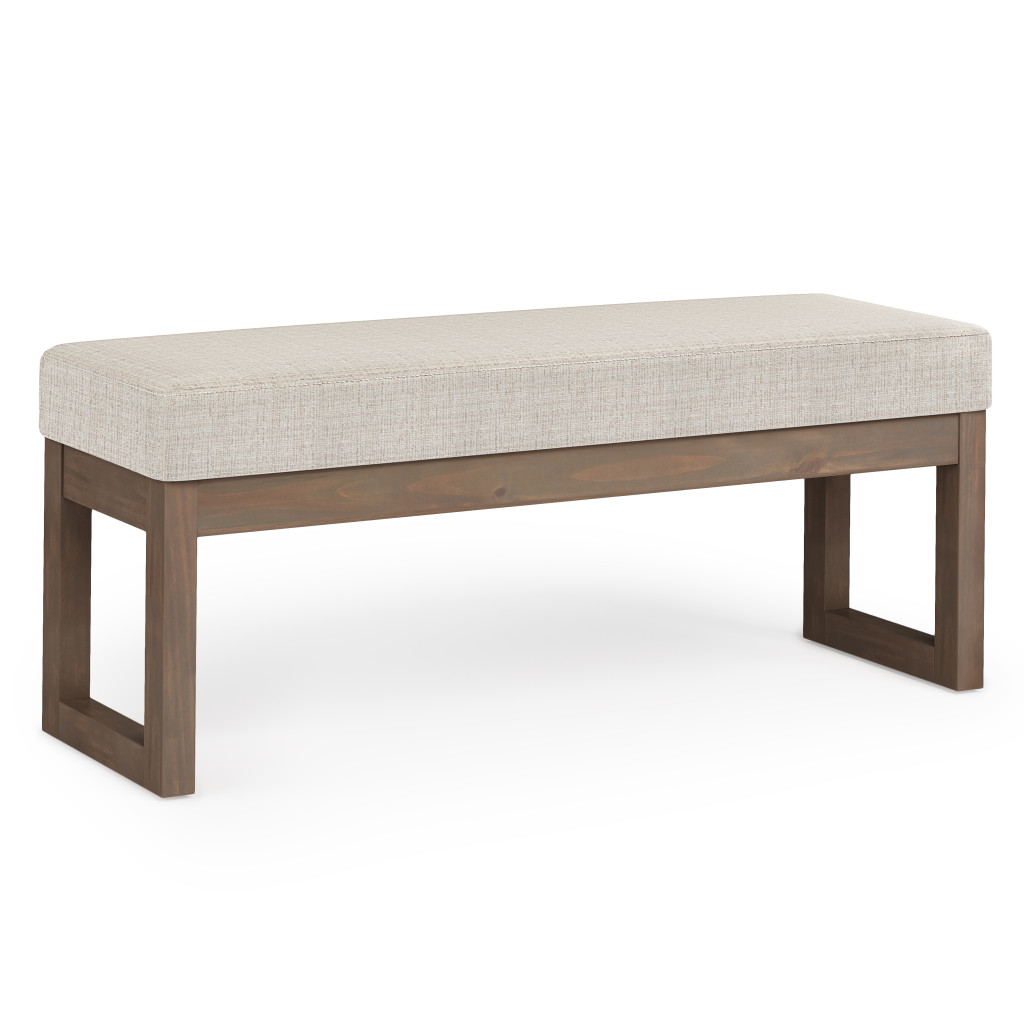 641799 44 in. Dark Turquoise & Brown Fabric Ottoman
