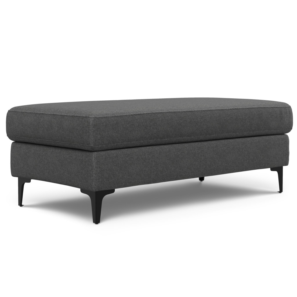 641836 18 x 48 x 24 in. Gray & Black Fabric Ottoman