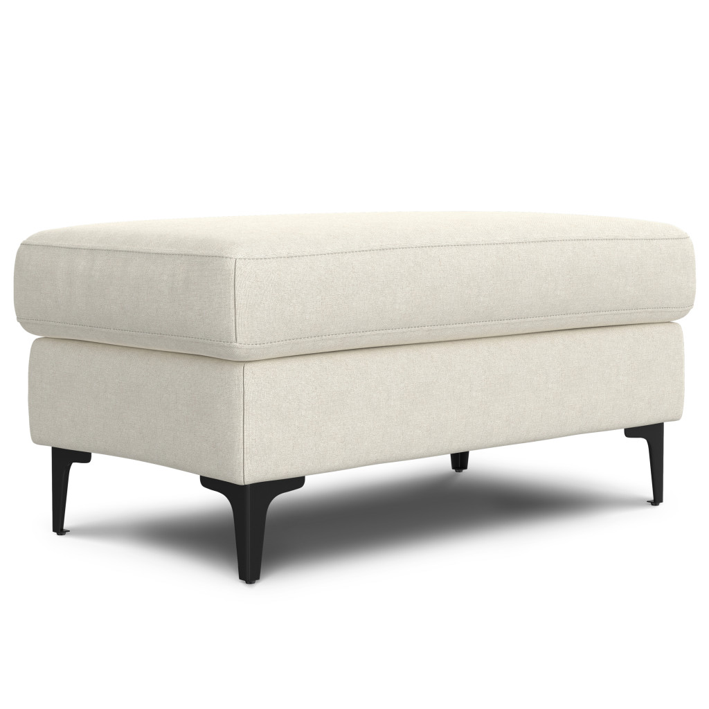 641856 17.90 x 36 x 20 in. Cream & Black Fabric Ottoman