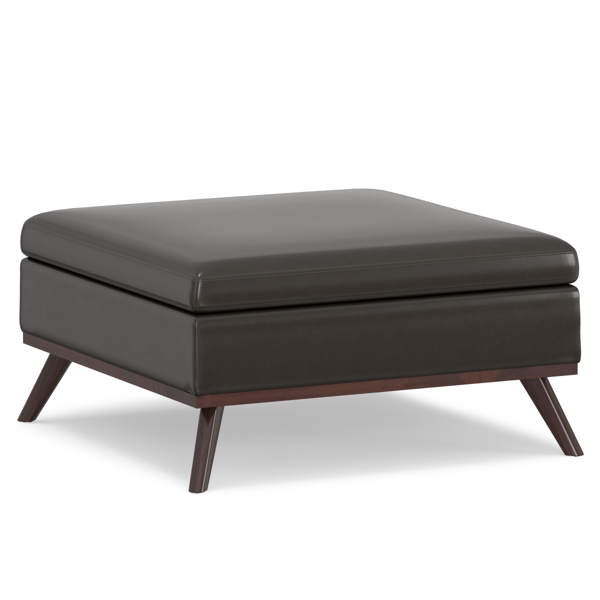 641741 19.30 x 36 x 36 in. Brown Leather Cocktail Ottoman with Storage