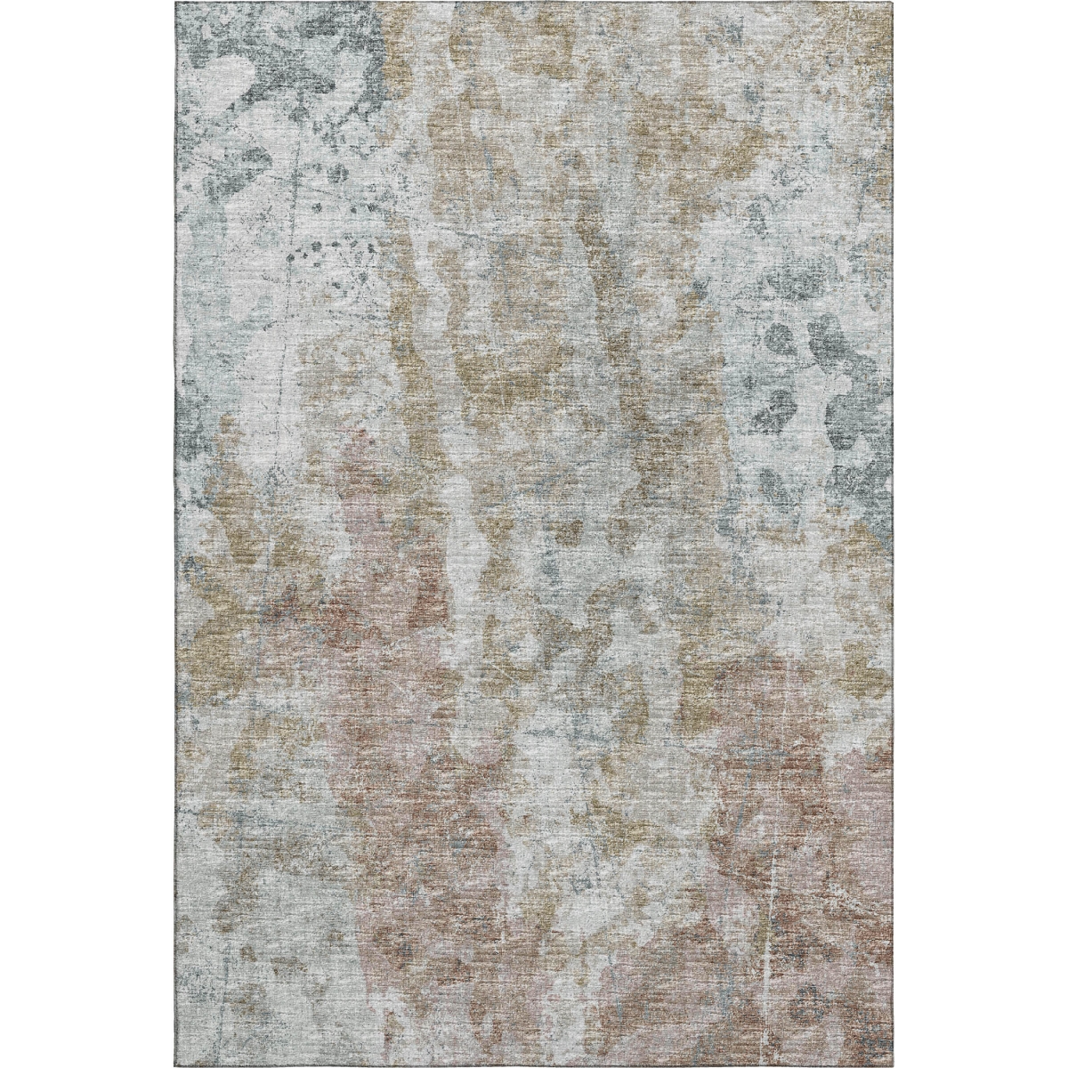643630 10 x 14 ft. Ivory Blue & Gold Abstract Washable Transitional Indoor & Outdoor Rectangle Area Rug