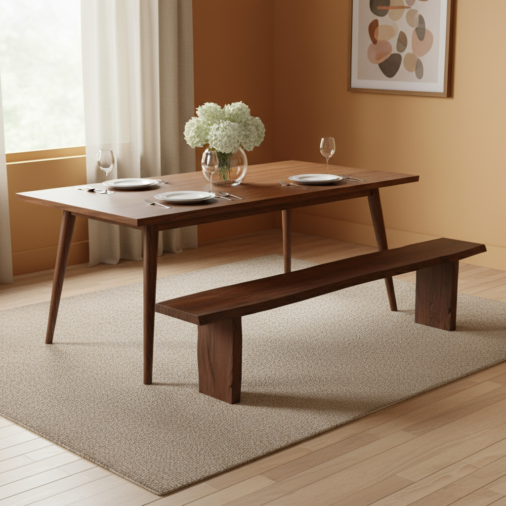 636211 18 x 105 x 15 in. Brown Solid Wood Solid Live Edge Dining Bench