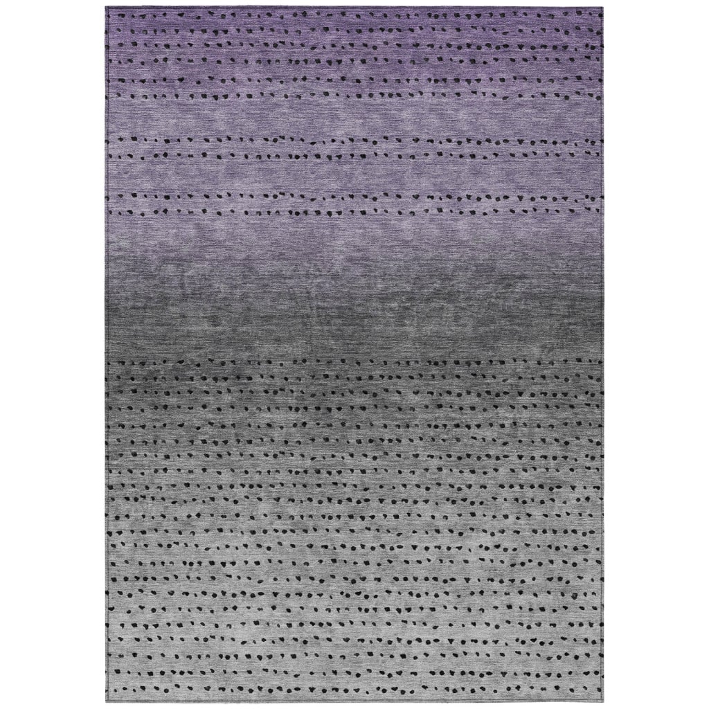 628917 8 x 10 ft. Purple & Gray Abstract Washable Transitional Indoor & Outdoor Rectangle Area Rug