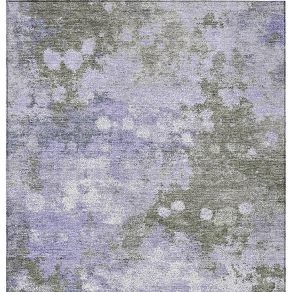 628408 9 x 12 ft. Lavender & Taupe Abstract Washable Transitional Indoor & Outdoor Rectangle Area Rug