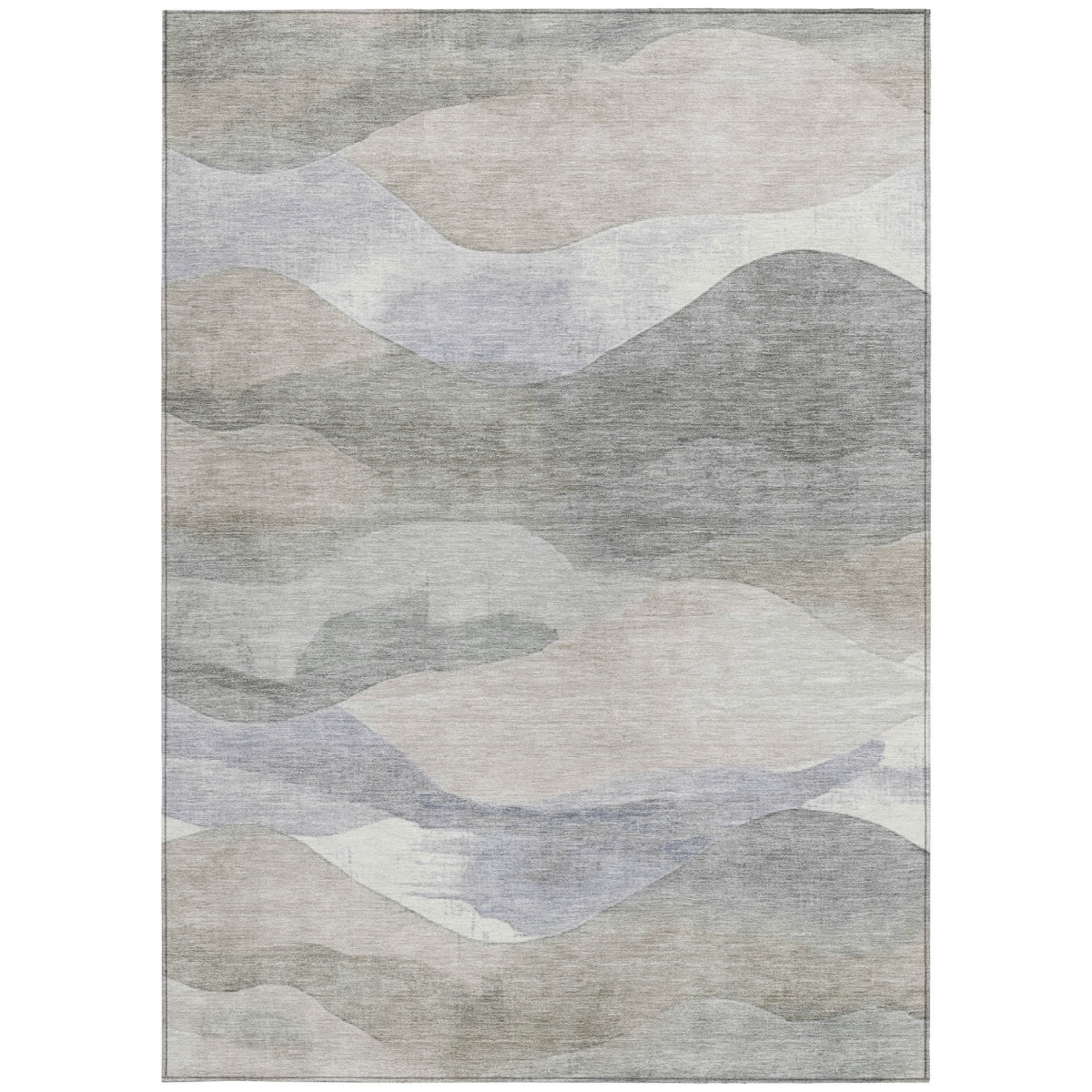 627597 9 x 12 ft. Beige & Gray Abstract Washable Transitional Indoor & Outdoor Rectangle Area Rug