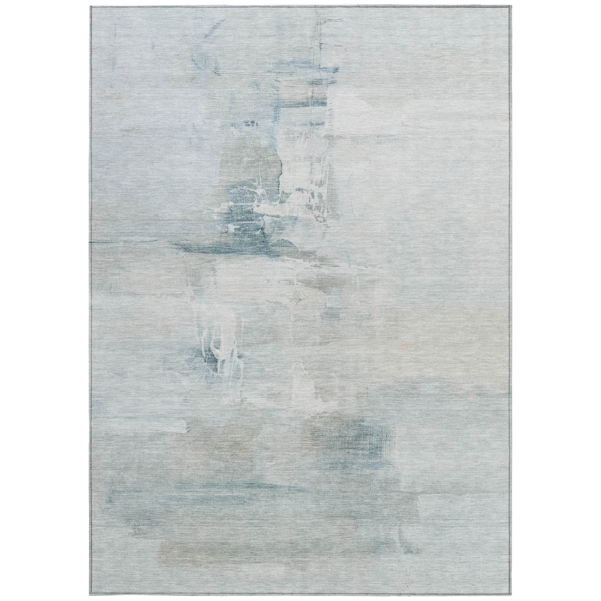 630085 9 x 12 ft. Sky Blue & Gray Abstract Washable Transitional Indoor & Outdoor Rectangle Area Rug