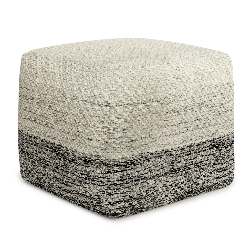 638552 14 x 18 x 18 in. Gray Fabric Pouf Ottoman