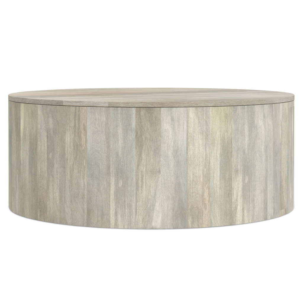 639064 14 x 36 x 36 in. White Solid Wood Round Coffee Table