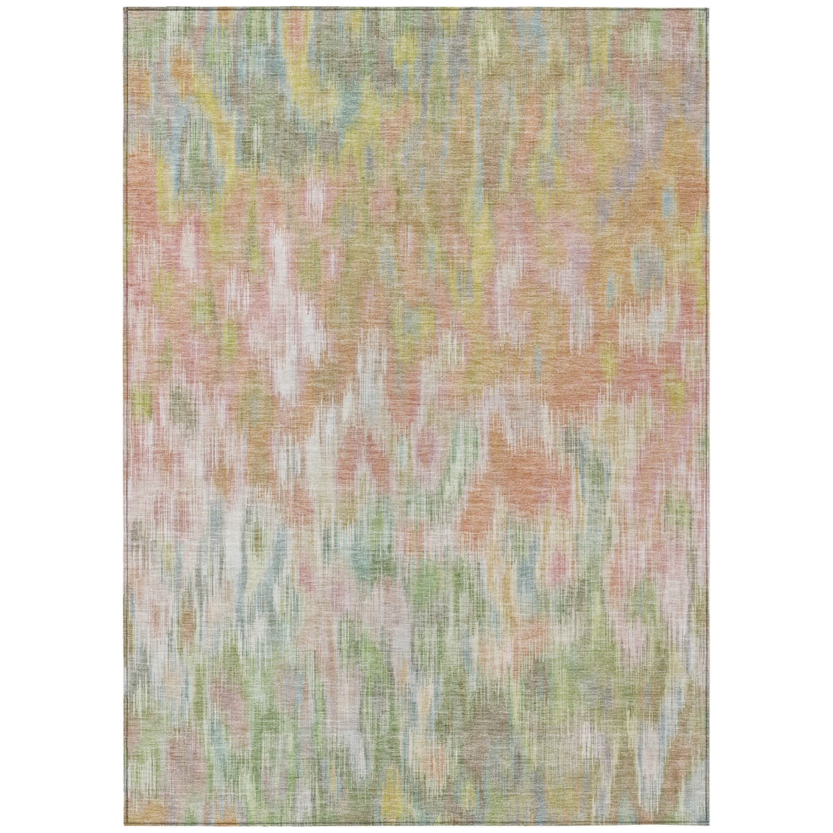 636513 9 x 12 ft. Coral Gold & Ivory Abstract Washable Transitional Indoor & Outdoor Rectangle Area Rug