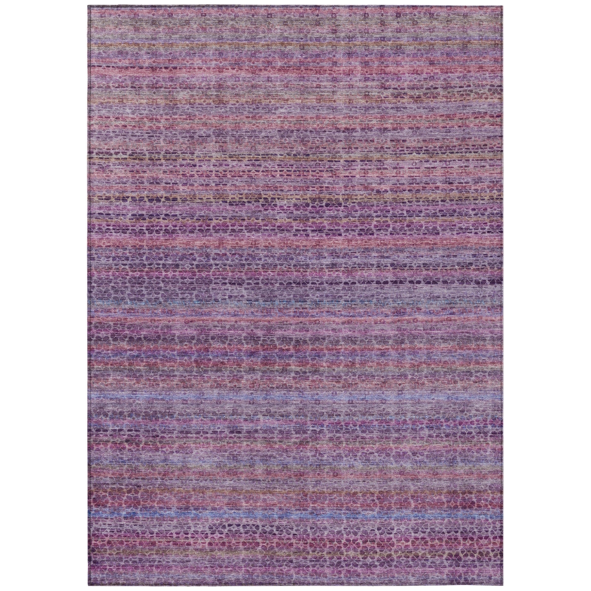 637354 9 x 12 ft. Purple Pink & Blue Striped Washable Transitional Indoor & Outdoor Rectangle Area Rug