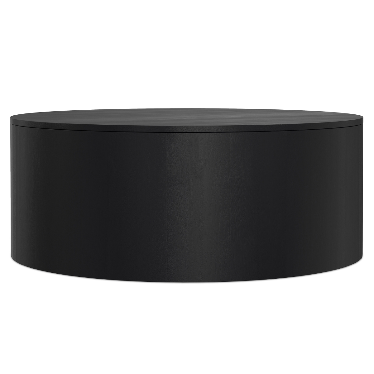 639134 14 x 36 x 36 in. Black Solid Wood Round Coffee Table