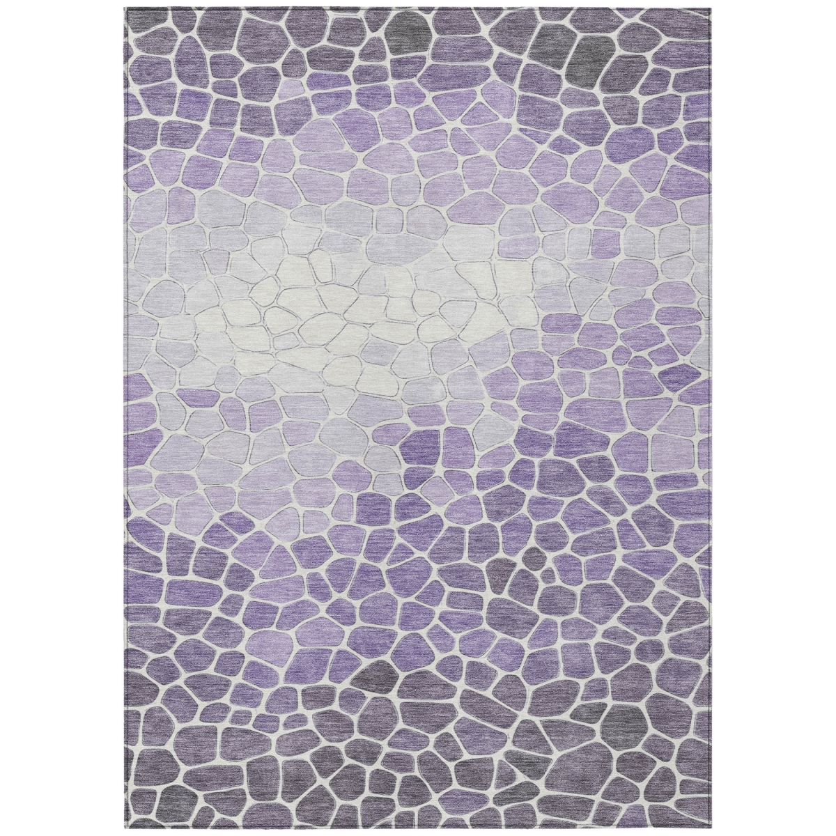 638185 9 x 12 ft. Purple & Ivory Geometric Washable Transitional Indoor & Outdoor Rectangle Area Rug