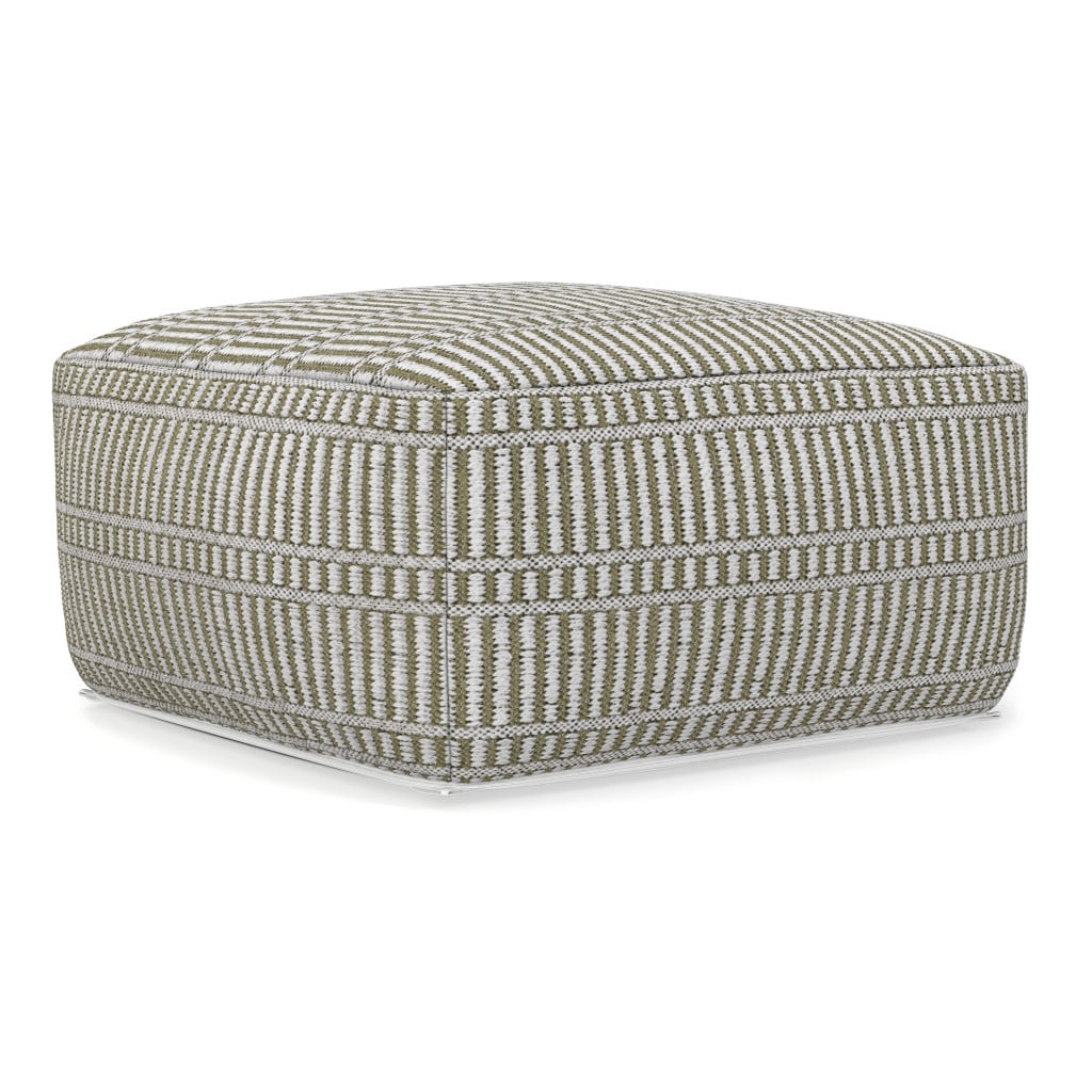638554 10 x 19.70 x 19.70 in. Blue Fabric Pouf Ottoman