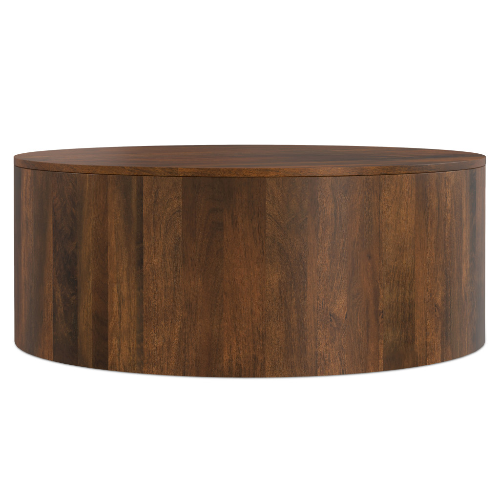 639071 14 x 36 x 36 in. Brown Solid Wood Round Coffee Table