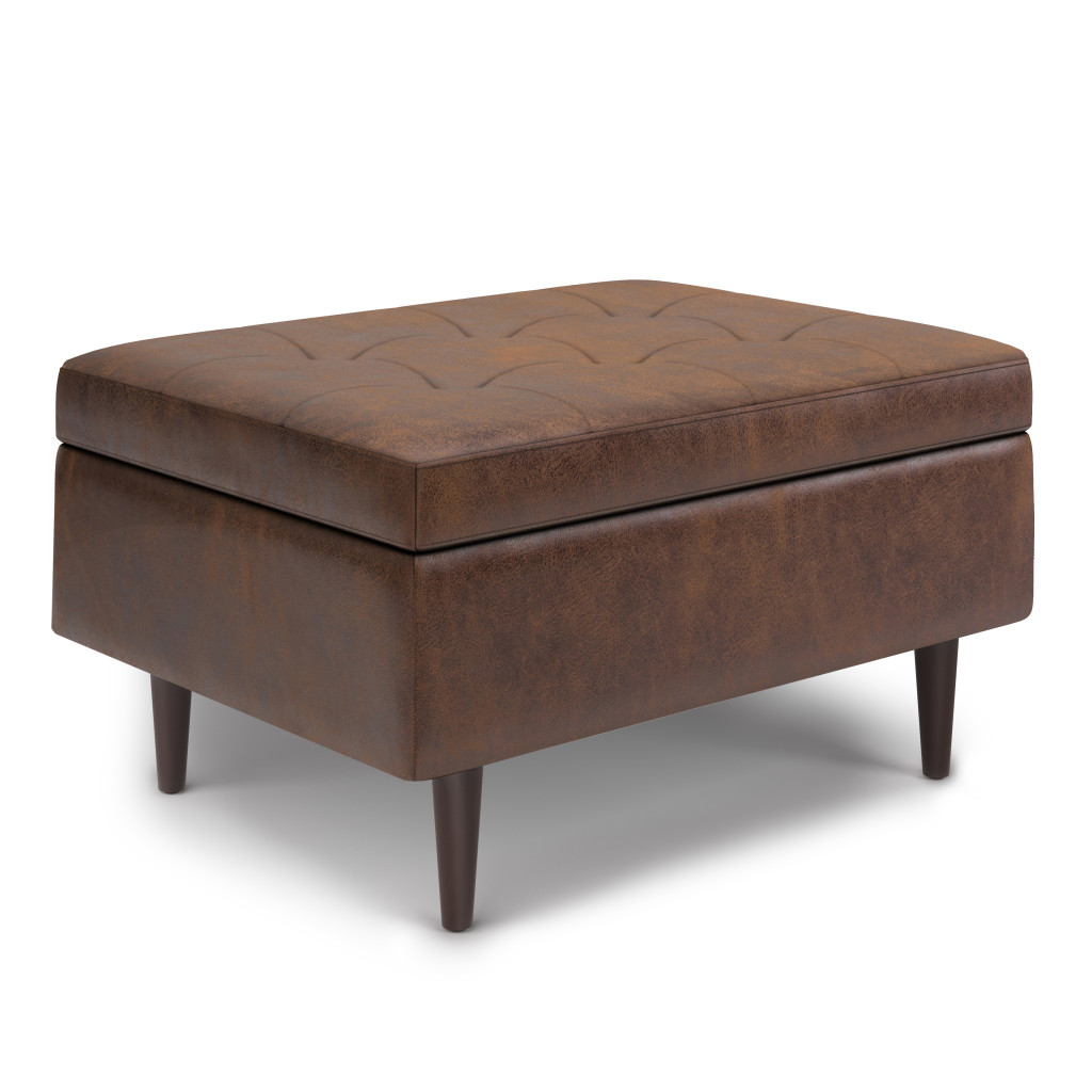 640182 18.50 x 34 x 26 in. Brown Upholstery Storage Ottoman