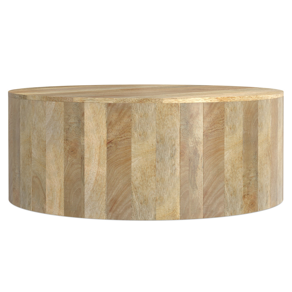 639069 14 x 36 x 36 in. Natural Solid Wood Round Coffee Table