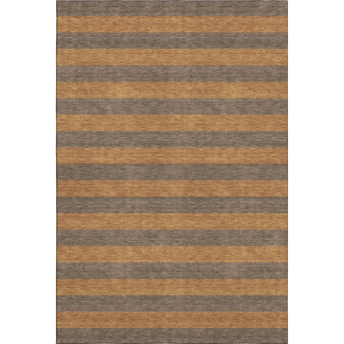647744 8 x 10 ft. Chocolate & Copper Striped Washable Machine Made Rectangle Area Rug with UV Protection