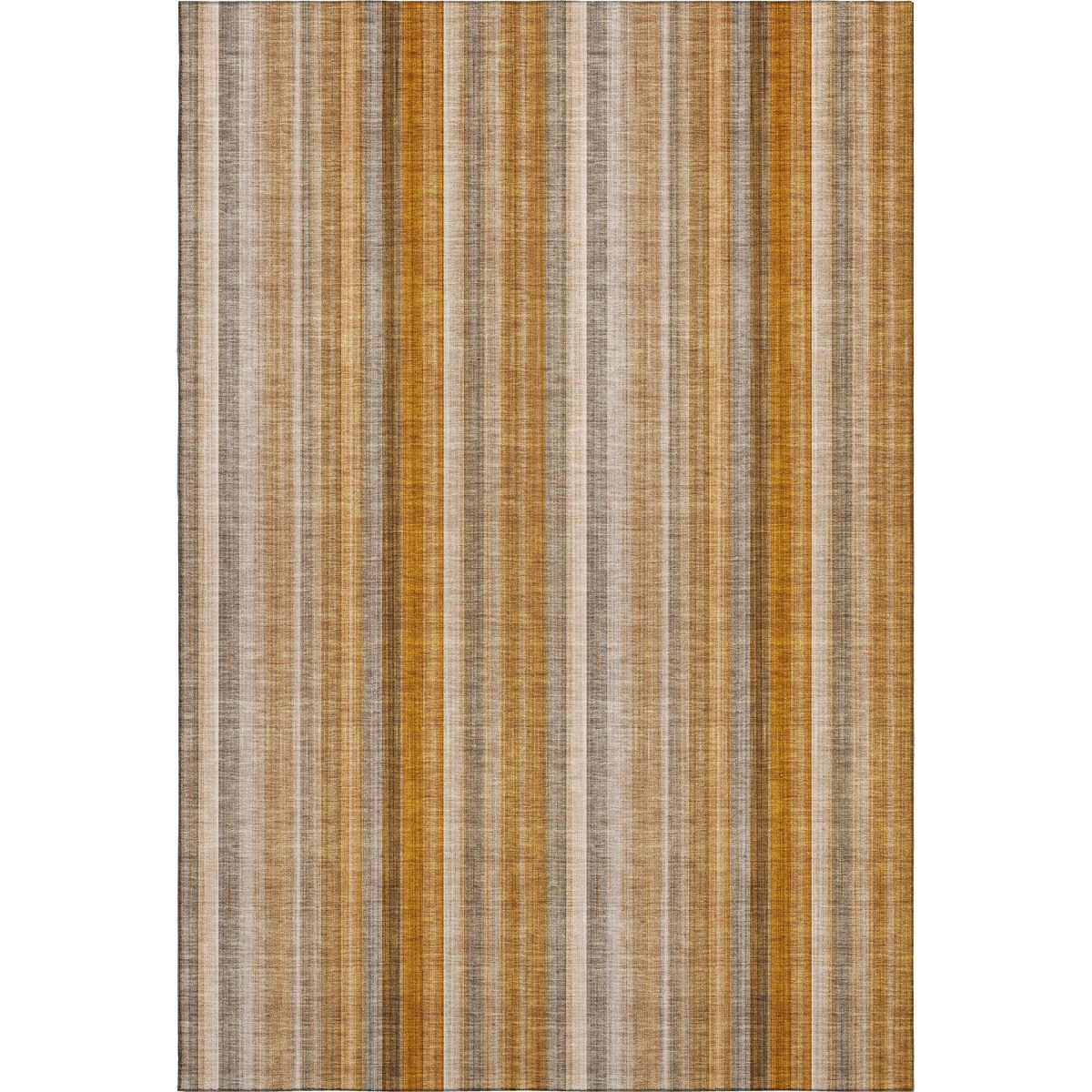 648396 5 x 8 ft. Rust & Gray Striped Transitional Washable Machine Made Rectangle Area Rug with UV Protection