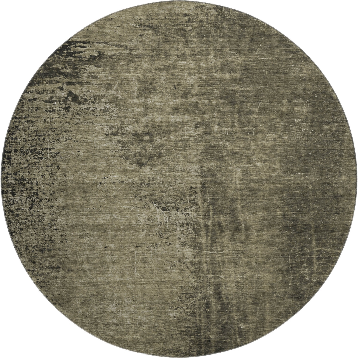 648805 8 ft. Gray & Silver Abstract Transitional Washable Round Area Rug with UV Protection
