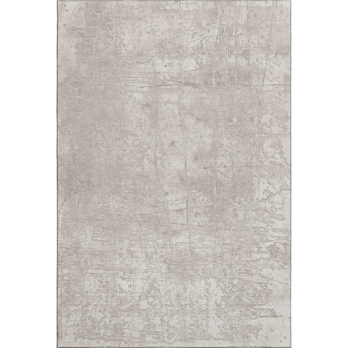 649034 8 x 10 ft. Ivory & Cream Abstract Washable Machine Made Rectangle Area Rug with UV Protection