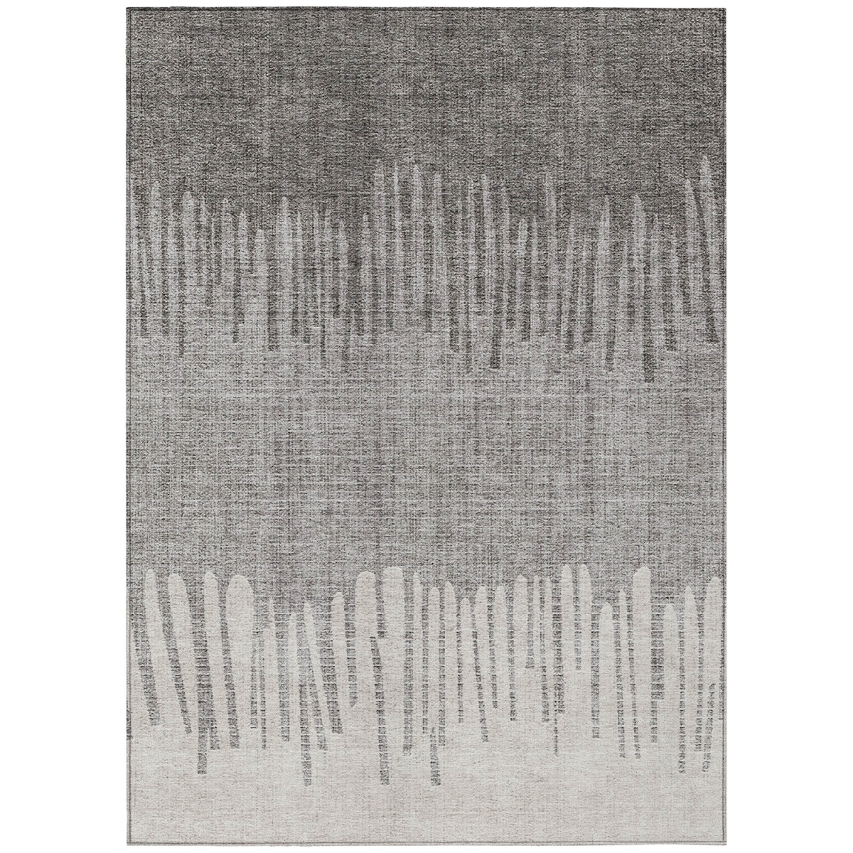 636724 9 x 12 ft. Gray & Silver Striped Washable Transitional Indoor & Outdoor Rectangle Area Rug