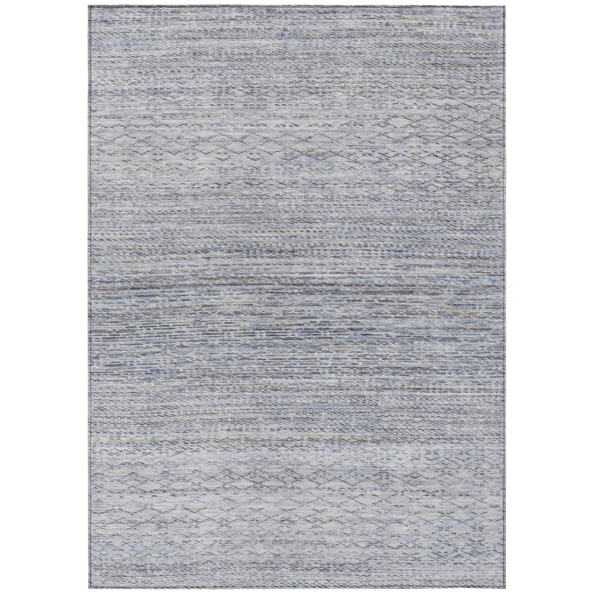637210 9 x 12 ft. Sky Blue & Ivory Striped Washable Transitional Indoor & Outdoor Rectangle Area Rug