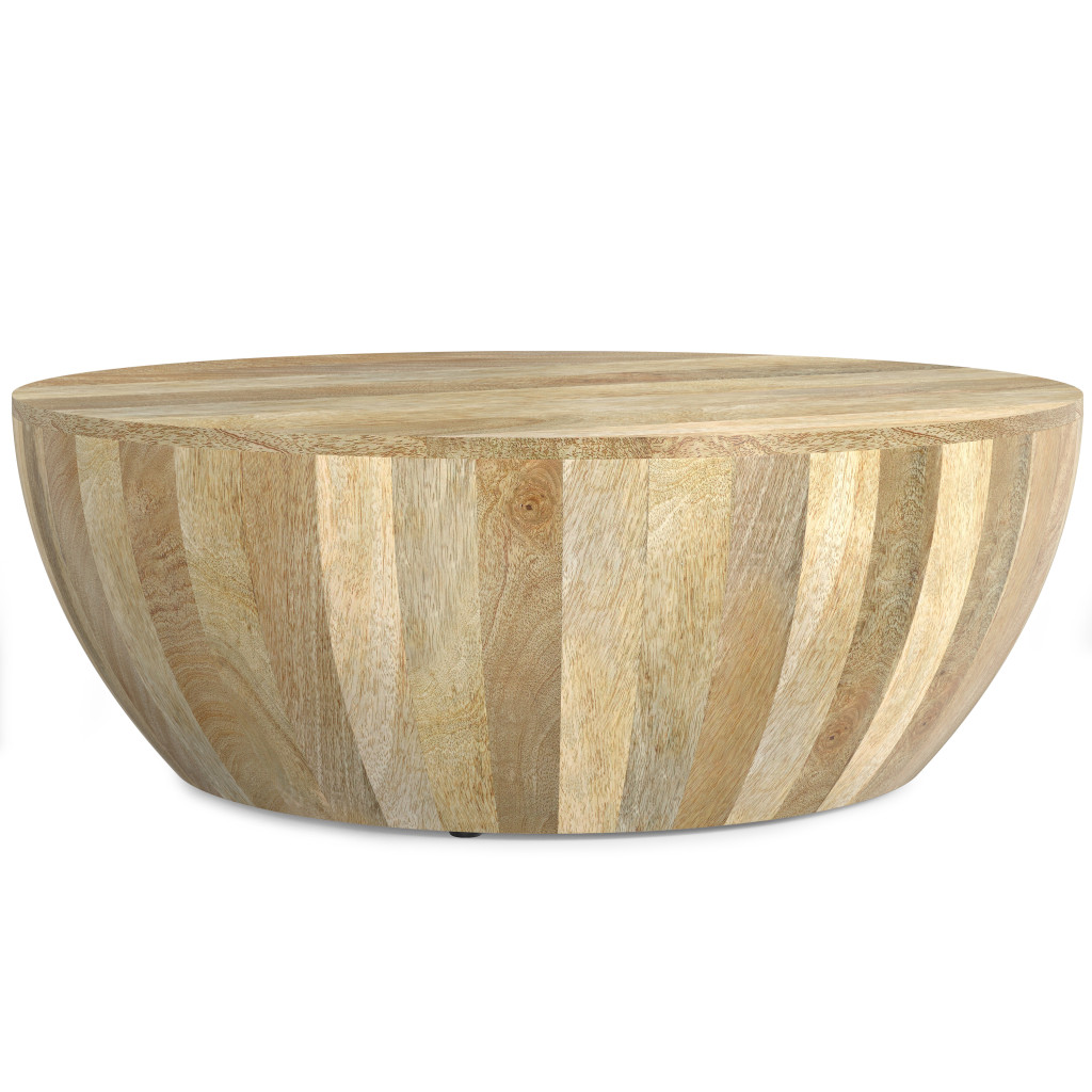 640324 12 x 34 x 34 in. Natural Solid Wood Round Coffee Table