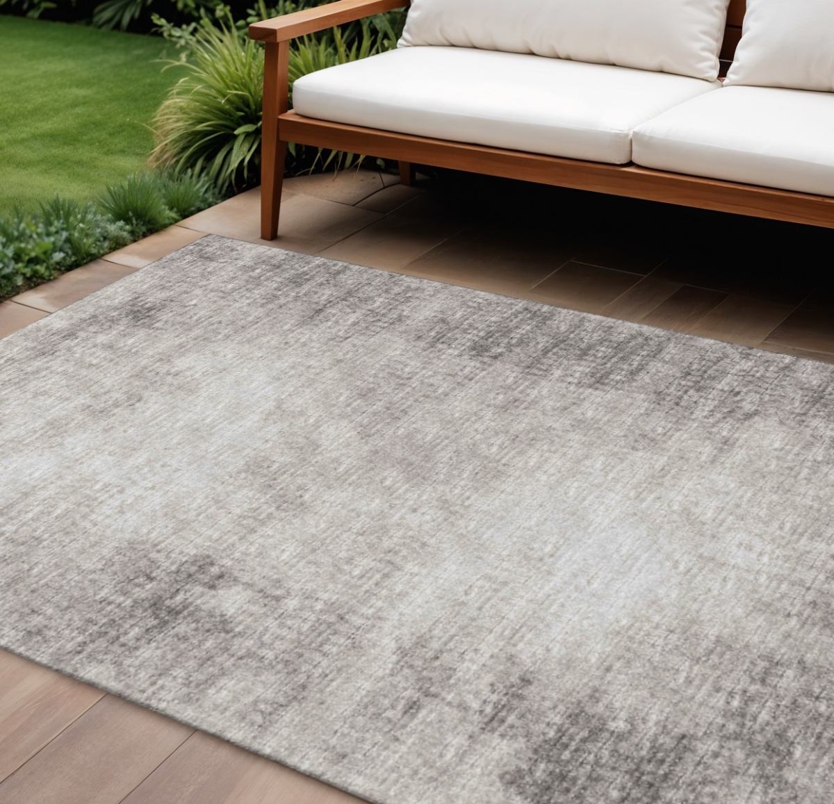 642479 8 x 10 ft. Coffee & Ivory Abstract Washable Transitional Indoor & Outdoor Rectangle Area Rug