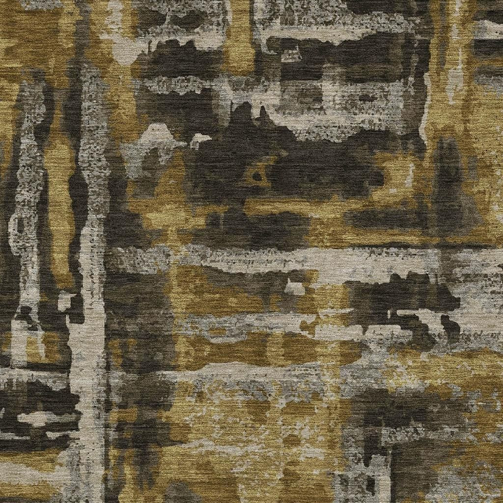 629159 9 x 12 ft. Coffee & Taupe Abstract Washable Transitional Indoor & Outdoor Rectangle Area Rug