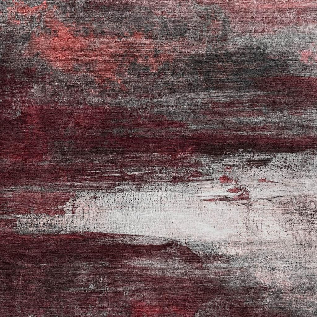 629213 9 x 12 ft. Merlot Charcoal & Ivory Abstract Washable Transitional Indoor & Outdoor Rectangle Area Rug