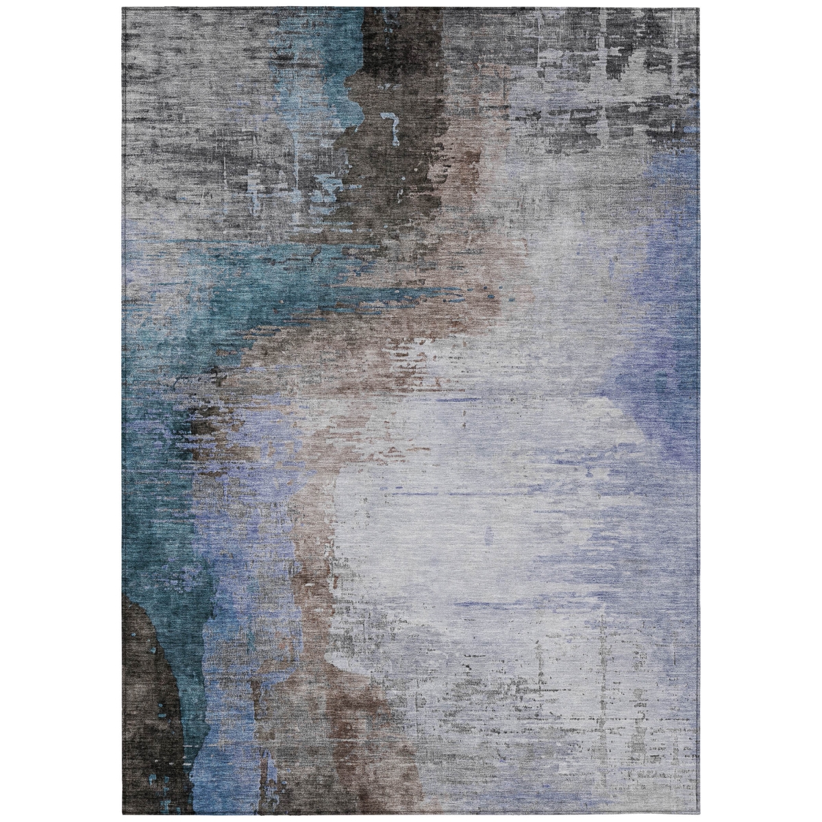 629991 3 x 5 ft. Brown Lavender & Taupe Abstract Washable Transitional Indoor & Outdoor Rectangle Area Rug