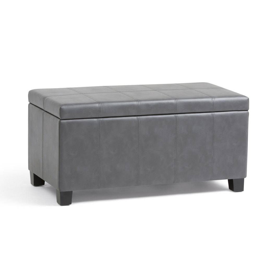 640166 36 in. Dark Brown & Gray Upholstery Storage Ottoman