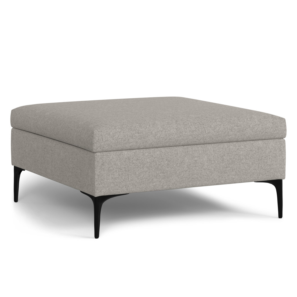 640178 18 x 36 x 36 in. Black & Cloud Upholstery Storage Ottoman