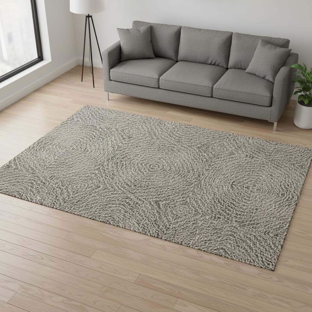 644007 5 x 8 ft. Coffee & Beige Geometric Transitional Washable Machine Made Rectangle Area Rug with UV Protection