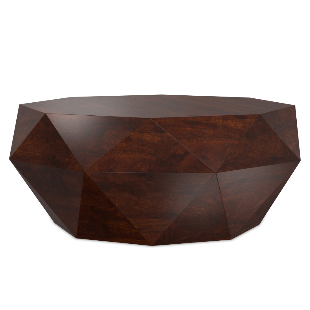 640326 15 x 35 x 35 in. Brown Solid Wood Free Form Solid Coffee Table