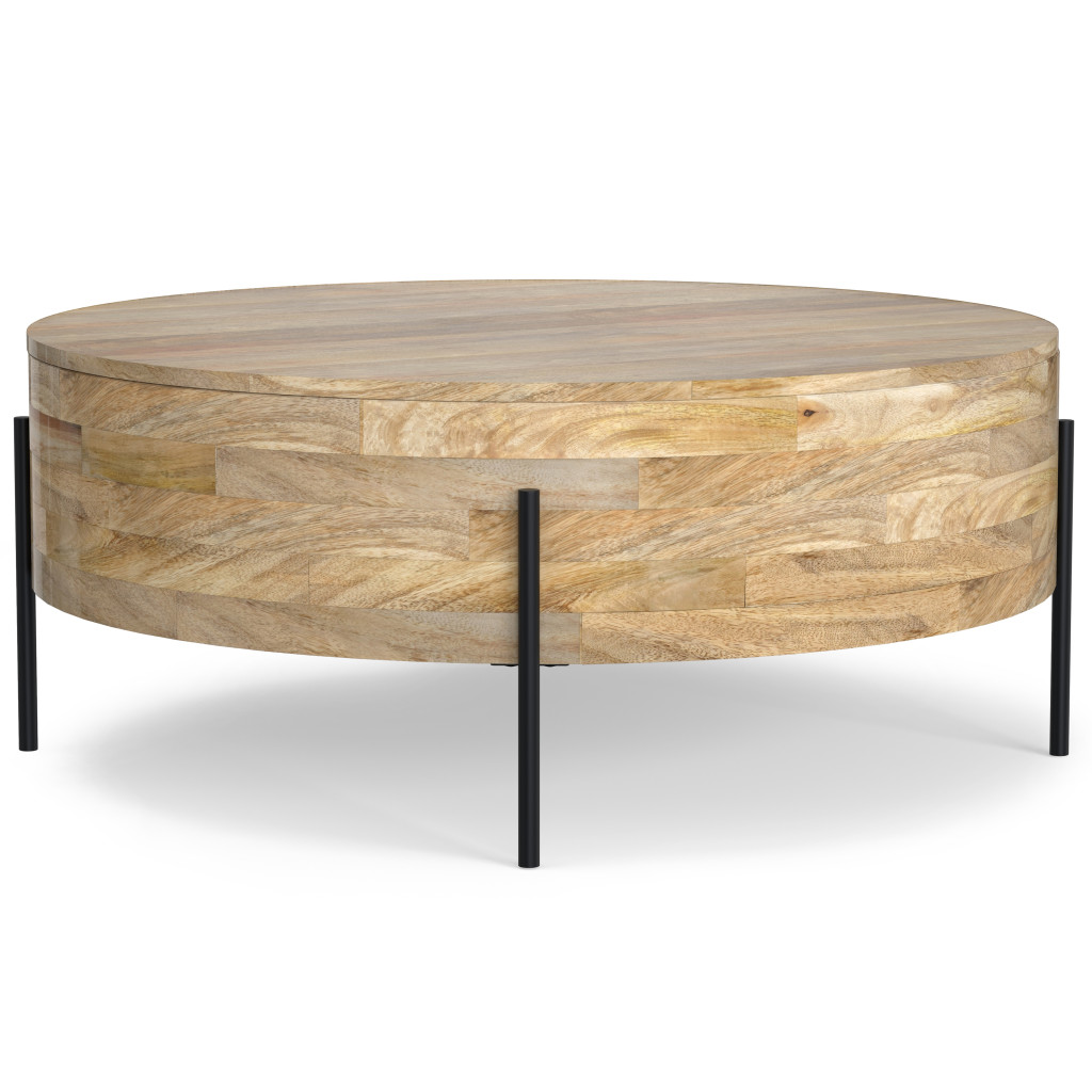 639065 14 x 38 x 38 in. Natural Solid Wood Round Coffee Table