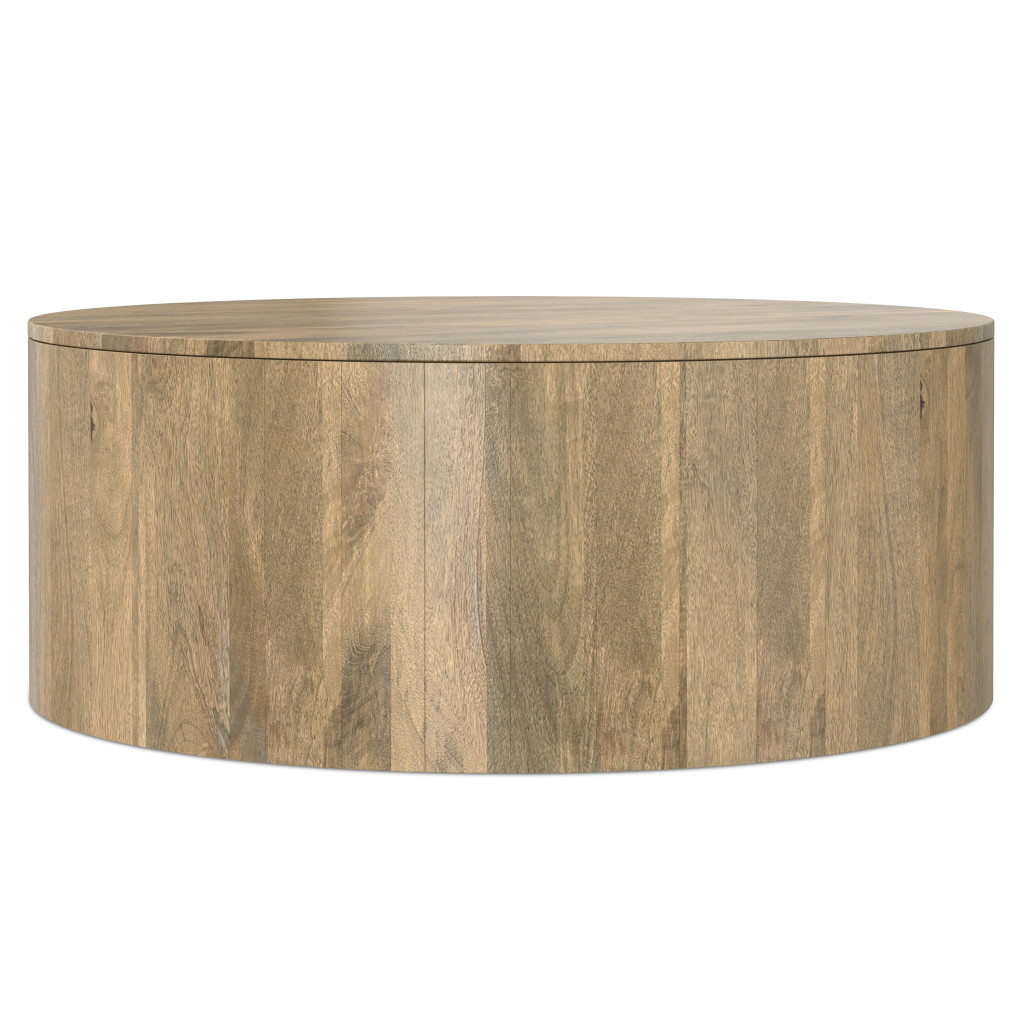 639066 14 x 36 x 36 in. Brown Solid Wood Round Coffee Table