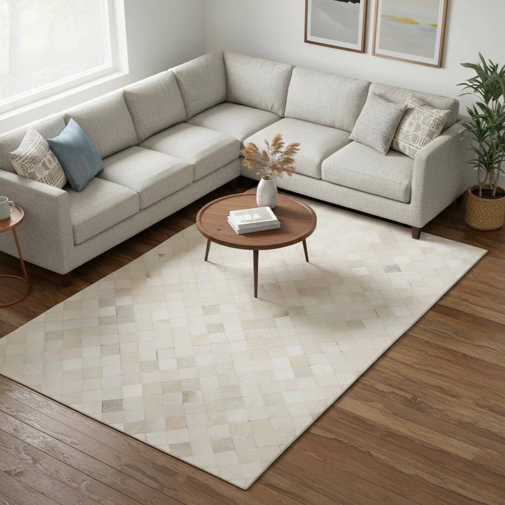 644646 10 x 14 ft. Ivory & Gray Geometric Lodge Washable Machine Made Rectangle Area Rug with UV Protection