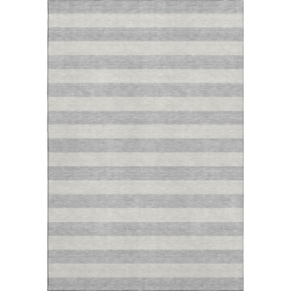 647762 8 x 10 ft. Pewter & Gray Striped Washable Machine Made Rectangle Area Rug with UV Protection