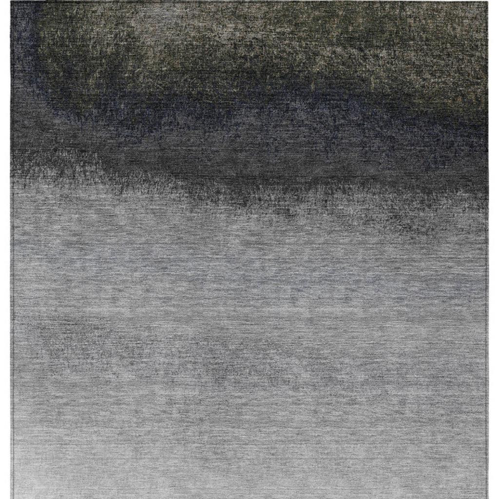 629047 5 x 8 ft. Silver & Black Ombre Washable Transitional Indoor & Outdoor Rectangle Area Rug