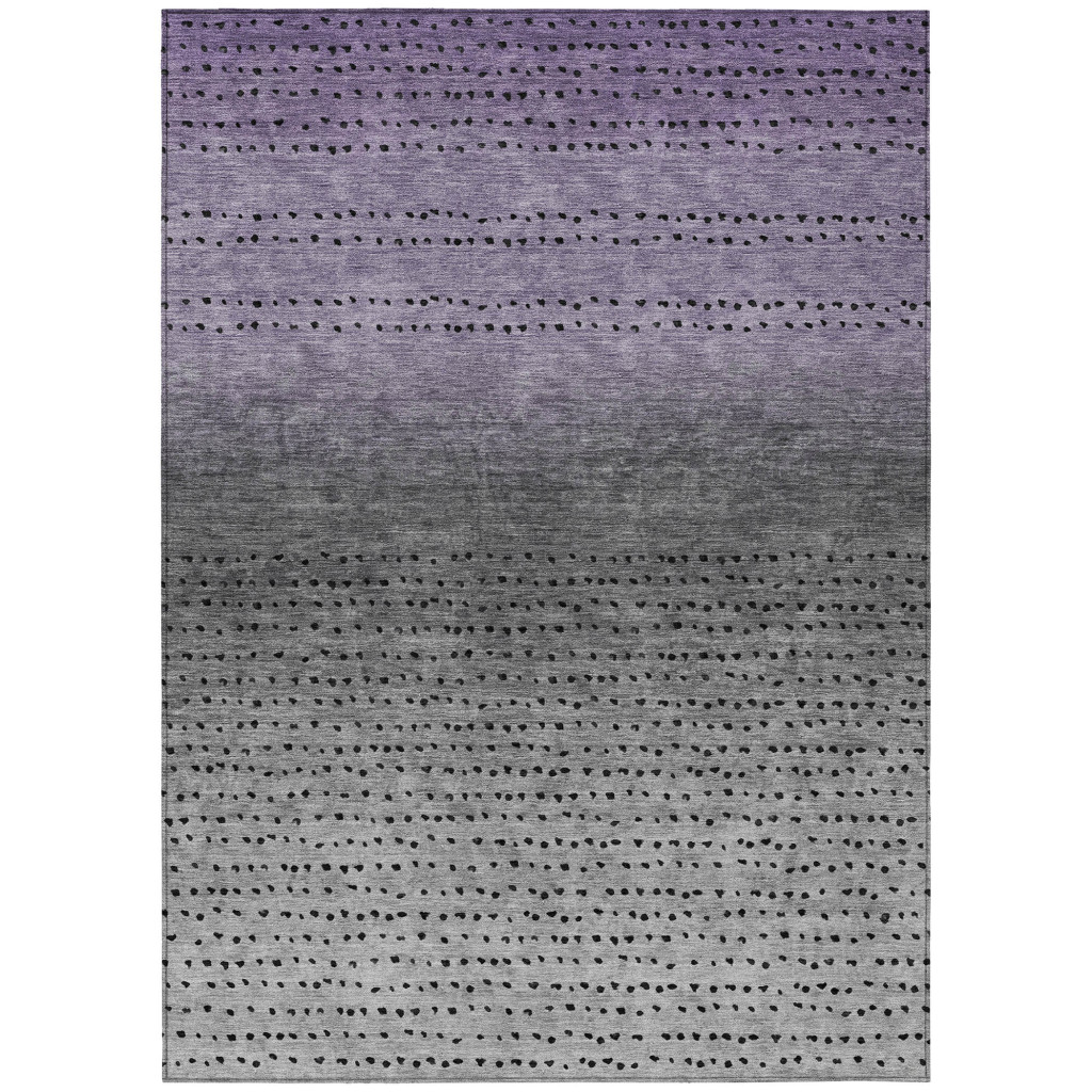 628914 3 x 5 ft. Purple & Gray Abstract Washable Transitional Indoor & Outdoor Rectangle Area Rug