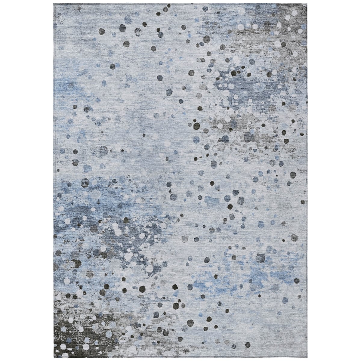 628858 9 x 12 ft. Sky Blue & Gray Abstract Washable Transitional Indoor & Outdoor Rectangle Area Rug