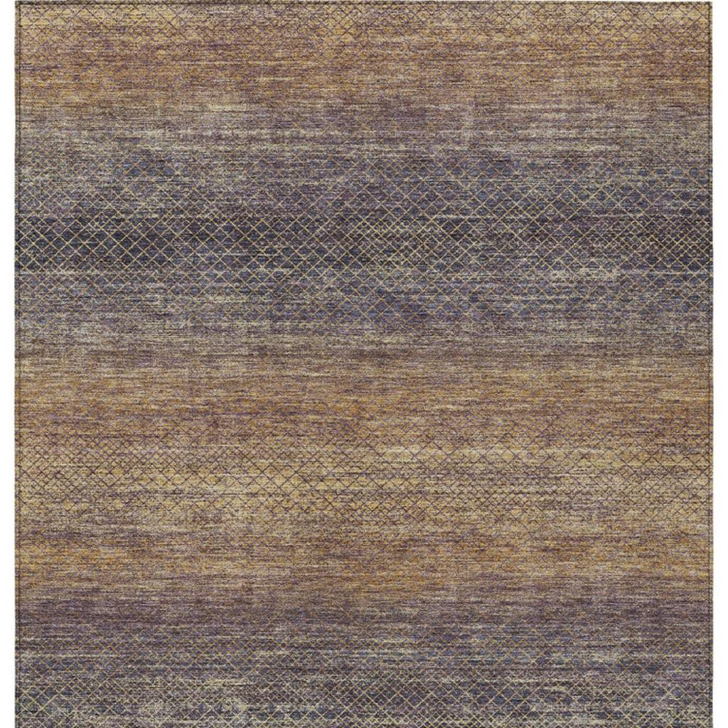 628800 3 x 5 ft. Eggplant & Brown Geometric Washable Transitional Indoor & Outdoor Rectangle Area Rug