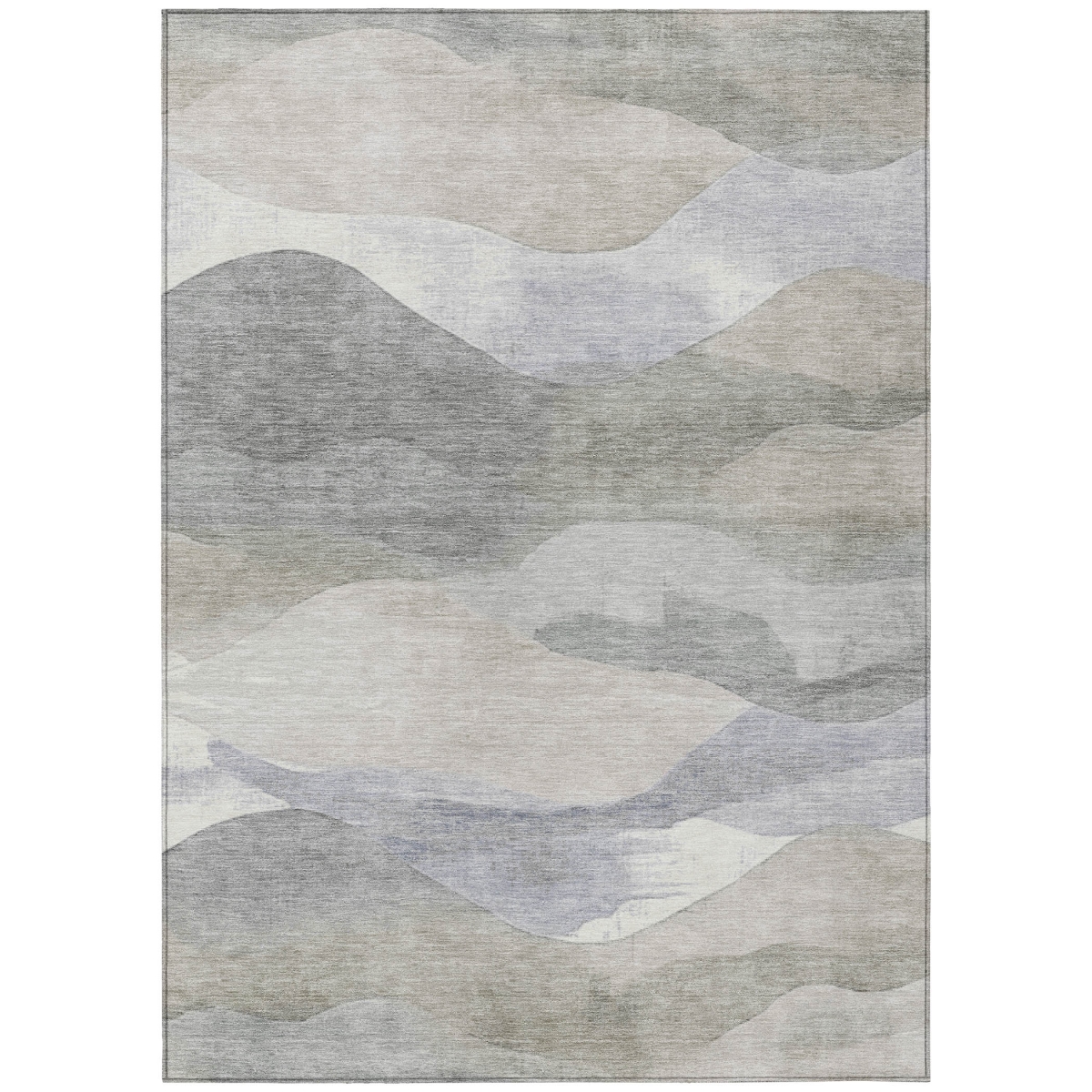 627594 5 x 8 ft. Beige & Gray Abstract Washable Transitional Indoor & Outdoor Rectangle Area Rug