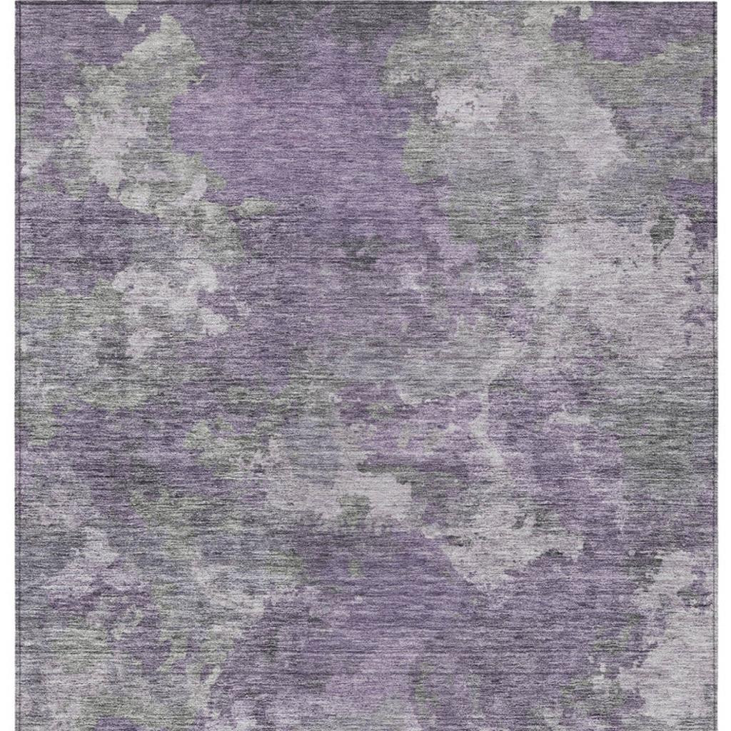 628393 5 x 8 ft. Purple & Gray Abstract Washable Transitional Indoor & Outdoor Rectangle Area Rug