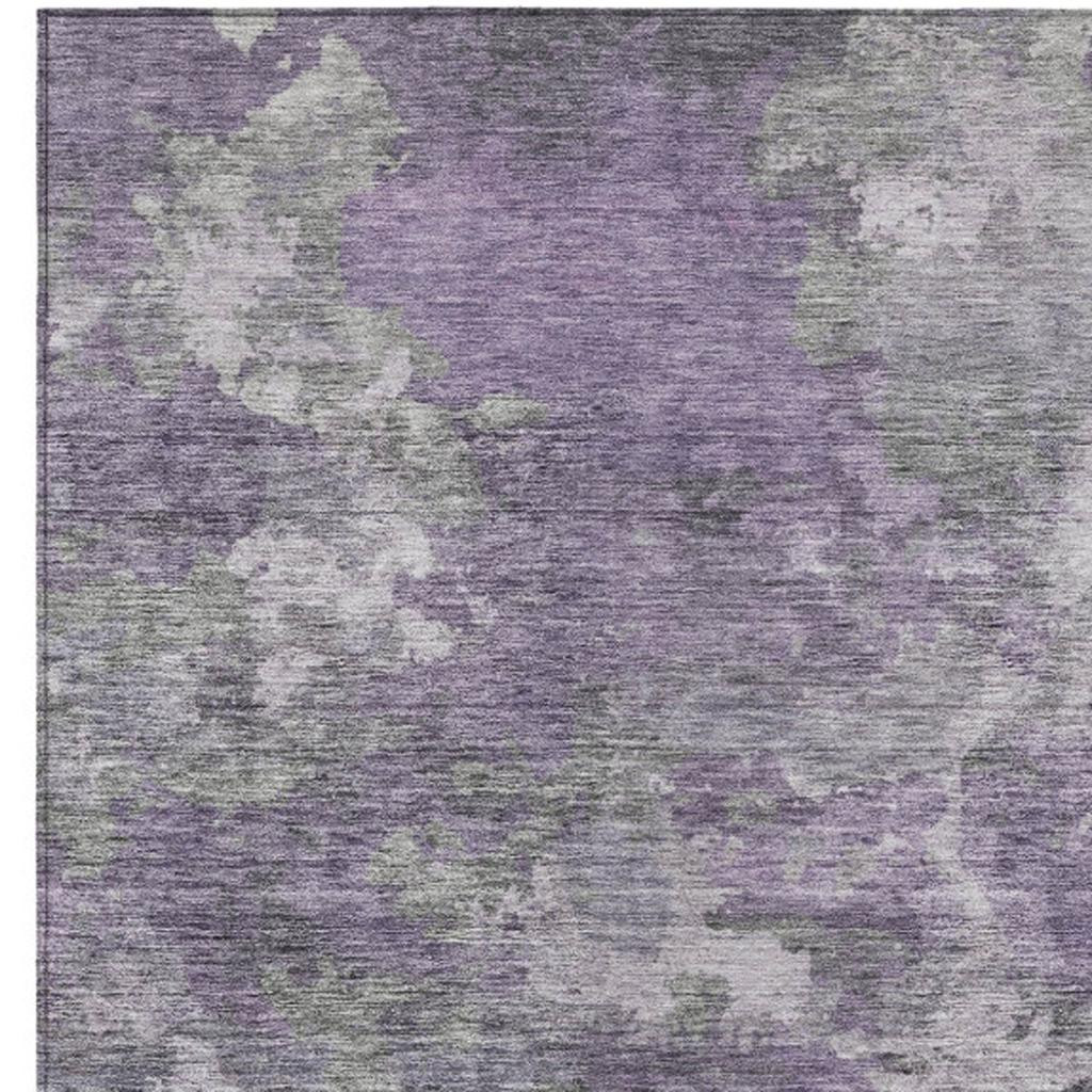 628395 8 x 10 ft. Purple & Gray Abstract Washable Transitional Indoor & Outdoor Rectangle Area Rug