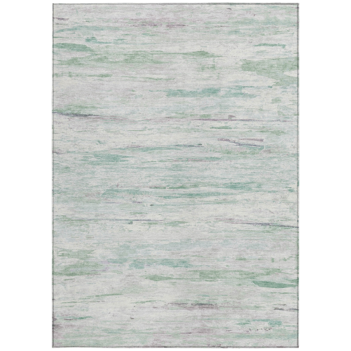 628188 3 x 5 ft. Artichoke Green & Ivory Abstract Washable Transitional Indoor & Outdoor Rectangle Area Rug